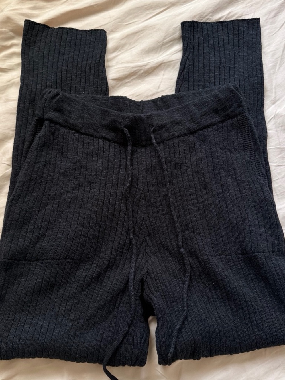 Free People Black Ribbed Lounge Pants